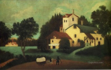 Enrique Rousseau Painting - vagón delante del molino 1879 Henri Rousseau Postimpresionismo Primitivismo ingenuo